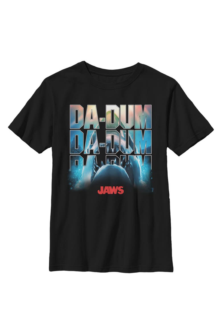 Boy's Jaws Da-Dum Da-Dum Graphic T-Shirt, Main, color, Black