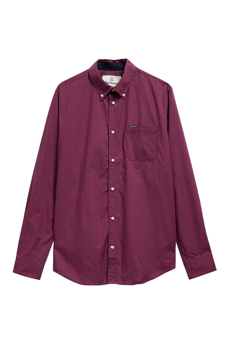 Harbourwall Tailored Gingham Button-Down Shirt, Alternate, color, RED