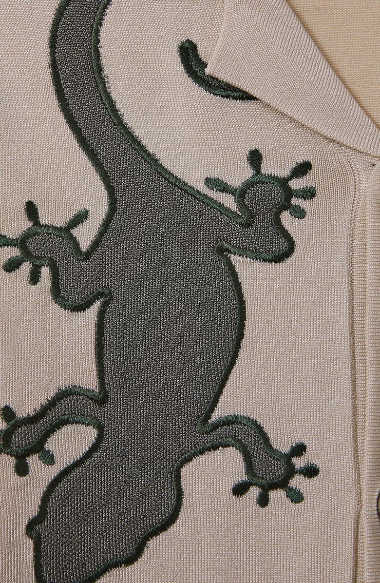 Reiss Kids' Reggie Sr. Lizard Appliqué Camp Shirt, Alternate, color,