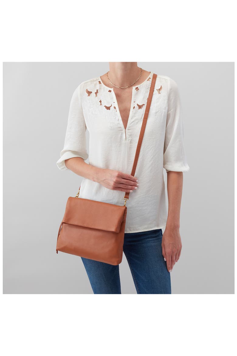 Draft Leather Crossbody Bag, Alternate, color, CASHEW