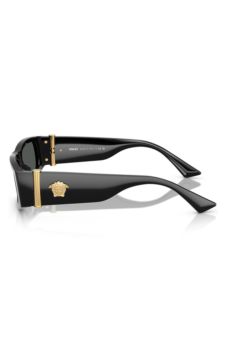 Versace 55mm Rectangular Sunglasses, Alternate, color, Dark Grey