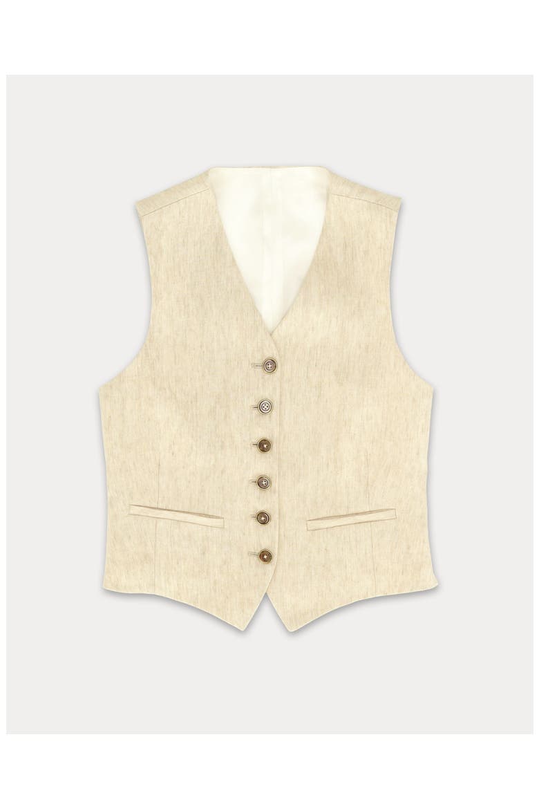 Demi Linen Vest, Main, color, Cream