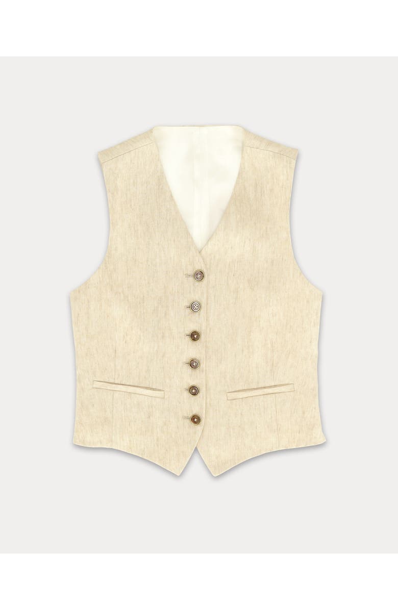 Fortela Demi Linen Vest, Main, color, Cream