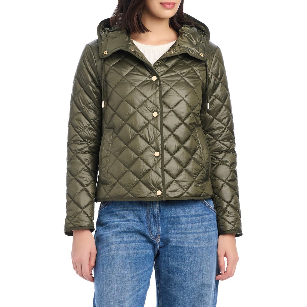 Kate Spade New York Hooded Quilted Packable Jacket In Green