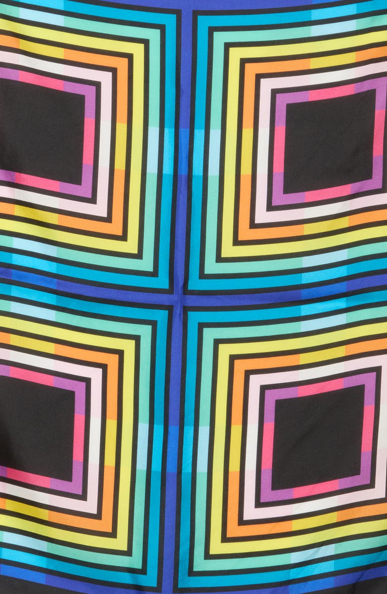 Kurt Geiger London Abstract Print Large Square Silk Scarf, Alternate, color, Rainbow