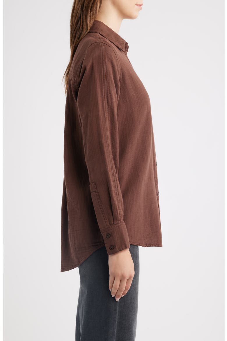 Freeman Cotton Button-Up Shirt, Alternate, color, ESPRESSO