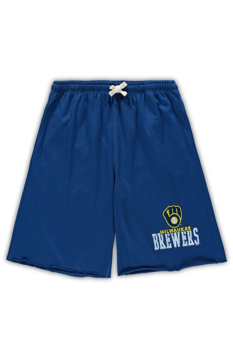 PROFILE Men's Royal Milwaukee Brewers Big & Tall French Terry Shorts, Main, color, Royal