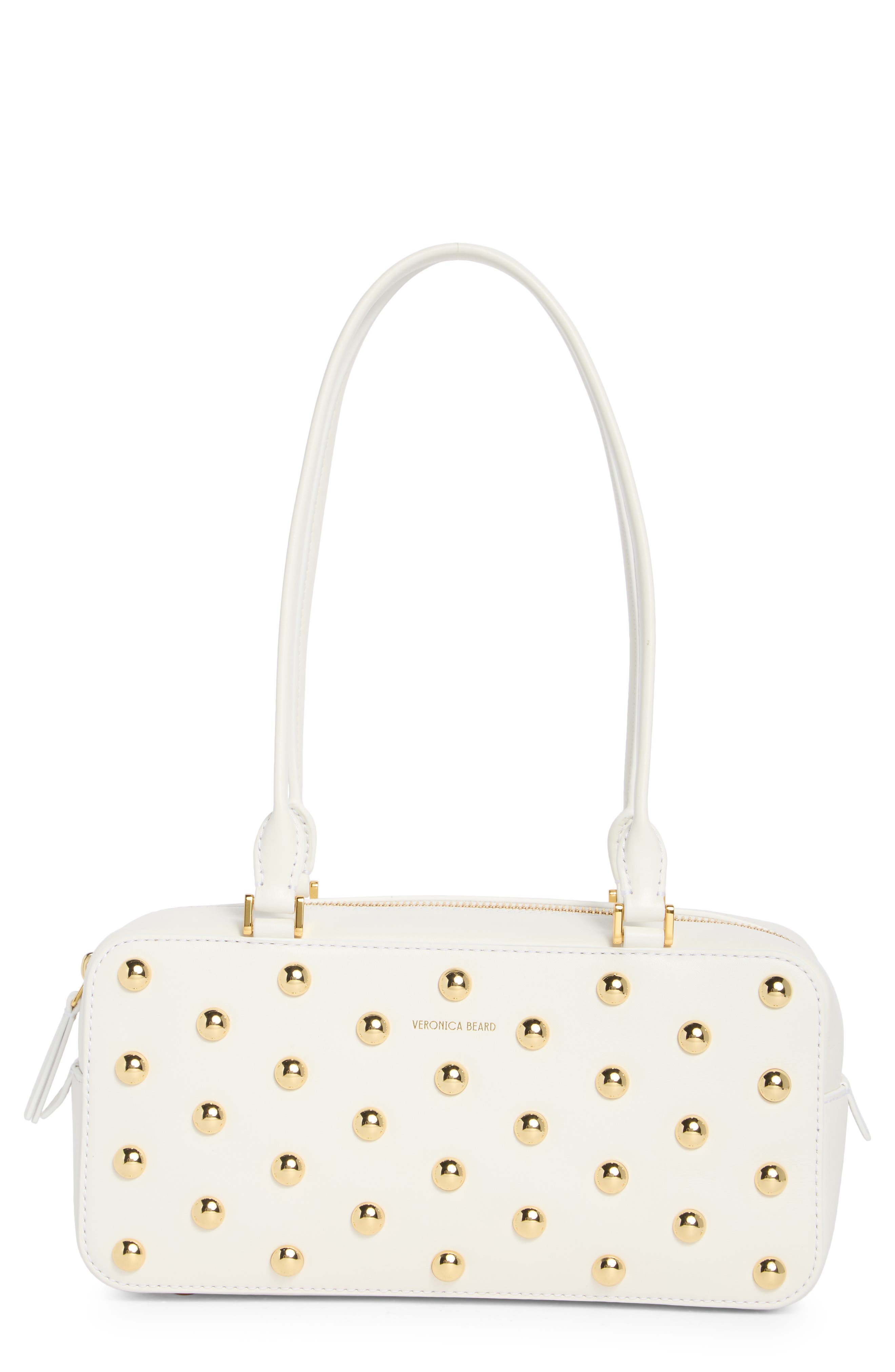 Veronica Beard Studded Boxy Leather Shoulder Bag
