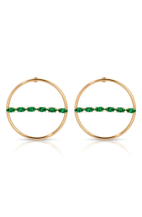 Dainty Marquise Frontal Hoop Earrings