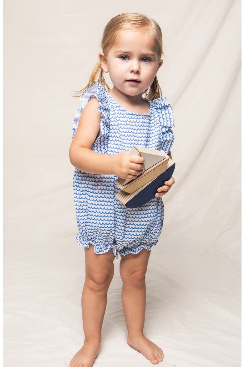 La Mer Ruffled Romper, Alternate, color, BLUE