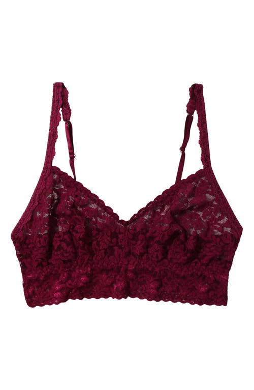 Hanky Panky V-neck Retro Lace Bralette In Brown