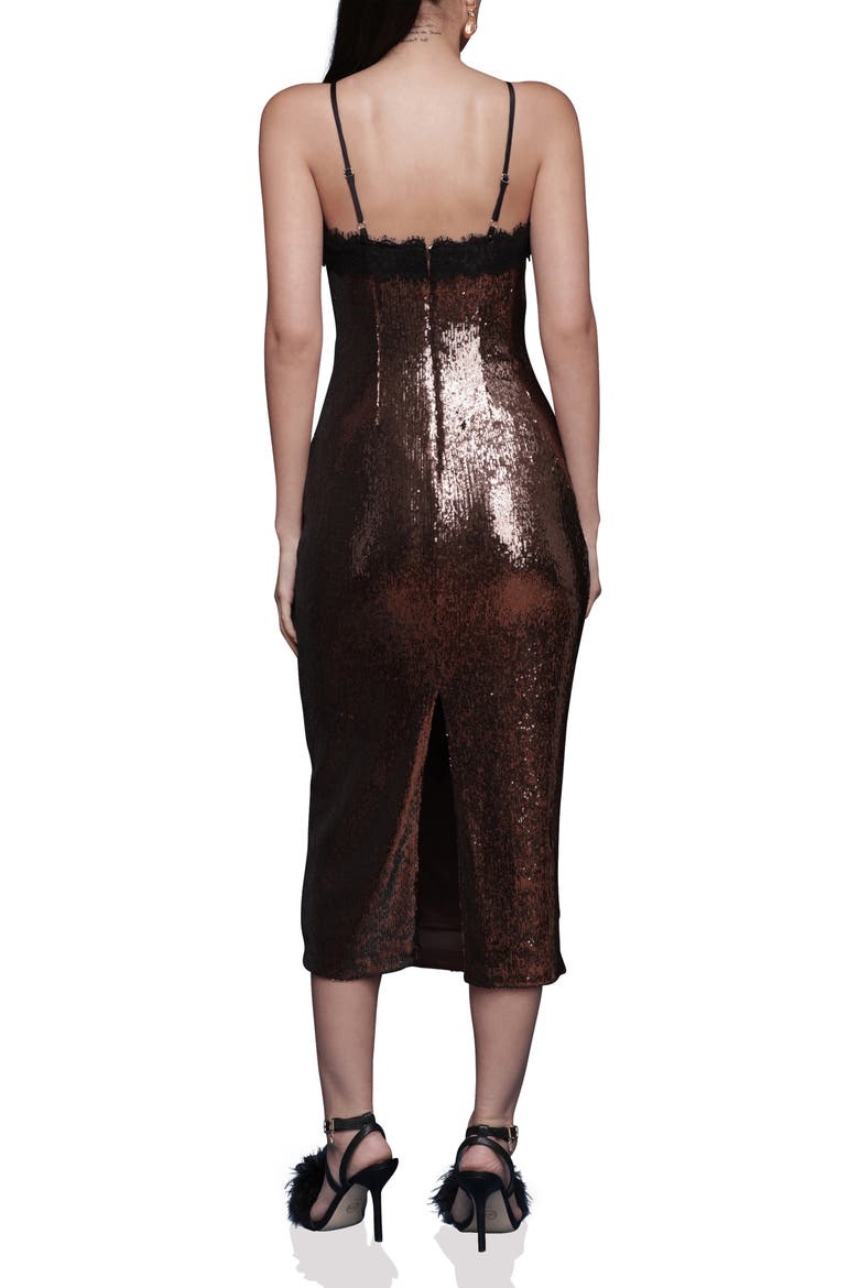 Sequin & Lace Slipdress, Alternate, color, CHOCOLATE