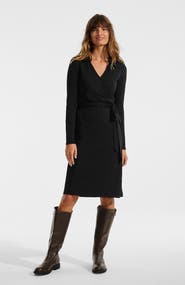 Lands' End Cotton Modal Collared Wrap Dress