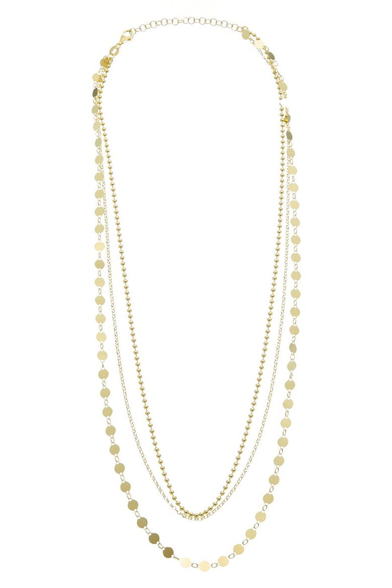 Multi Strand Layered Necklace, Main, color, YELLOW
