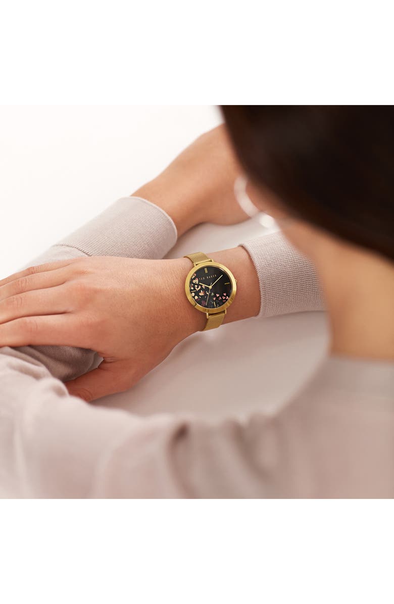 Ted Baker London Ammy Hearts Mesh Strap Watch, 37.5mm, Alternate, color, 