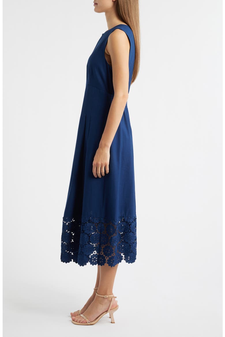 Pintuck & Lace Detail Sleeveless Dress, Alternate, color, NAVY