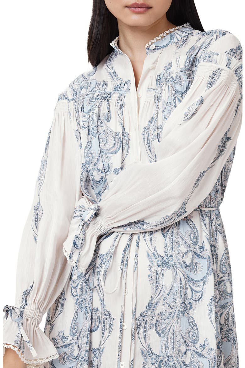 Delphine Long Sleeve Linen & Silk Shirtdress, Alternate, color, LITA SOFT BLUE