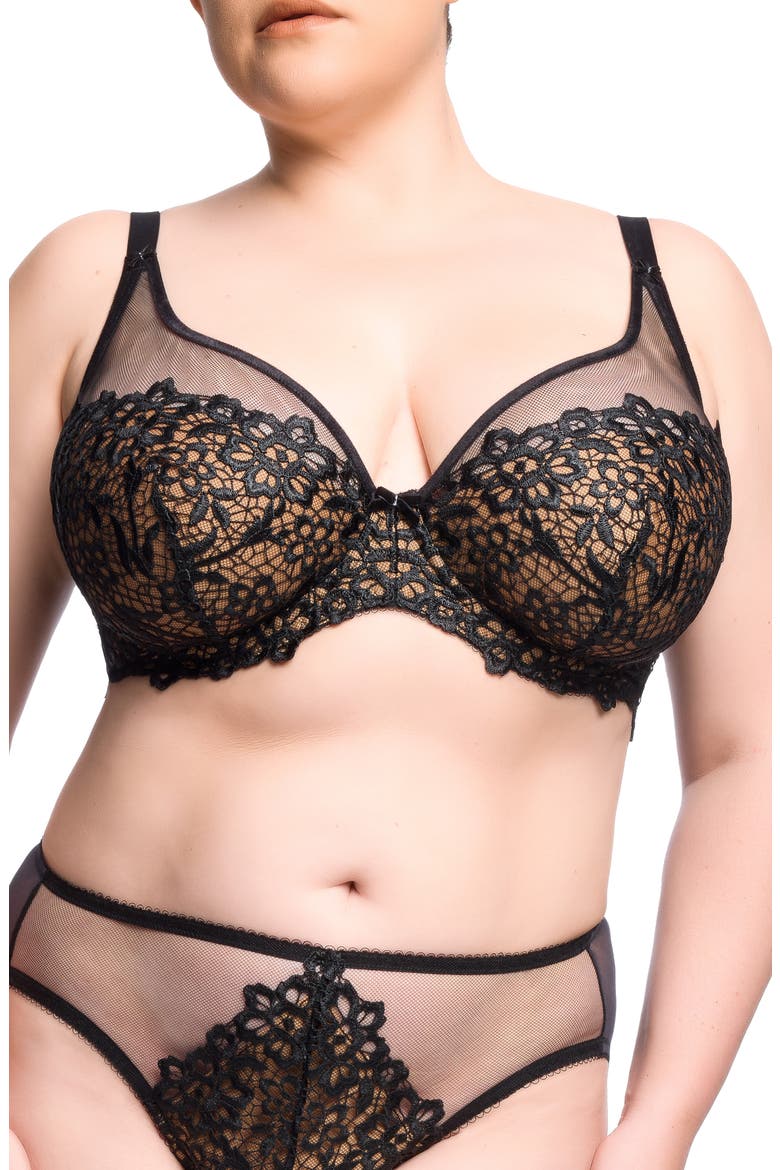 Dahlia Full Figure Bra, Main, color, BLACK