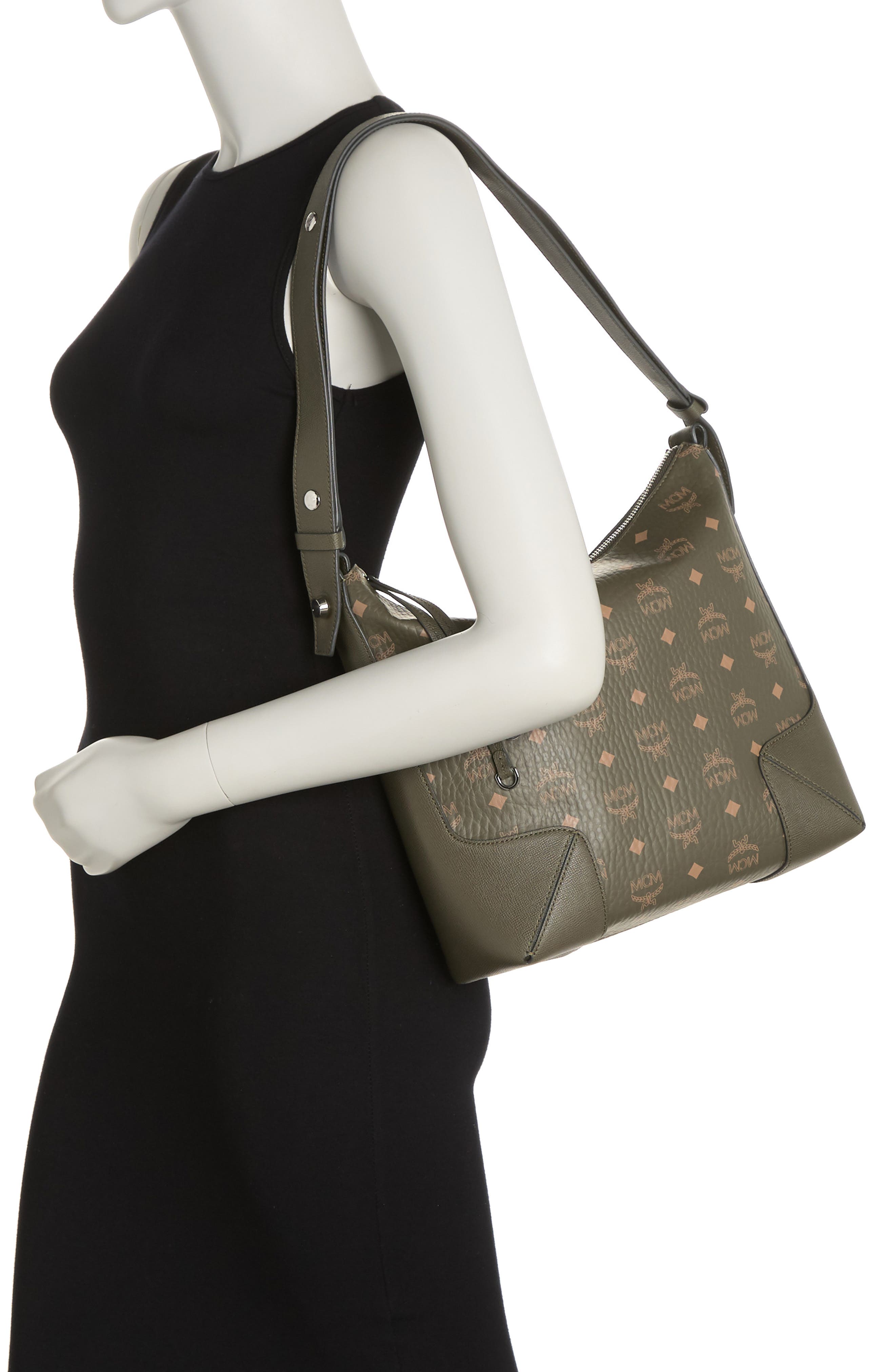 MCM Aren Visetos Medium Hobo Bag, Alternate, color, 