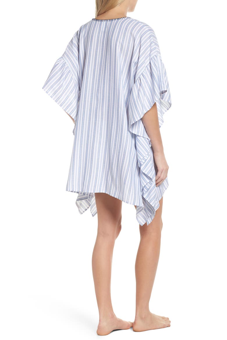 Ticking Stripe Cover-Up Tunic, Alternate, color, WHITE