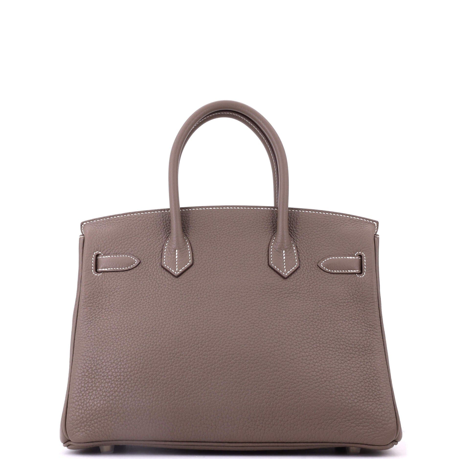 Birkin Handbag Grey Clemence with Gold Hardware 30, Alternate, color, Grey