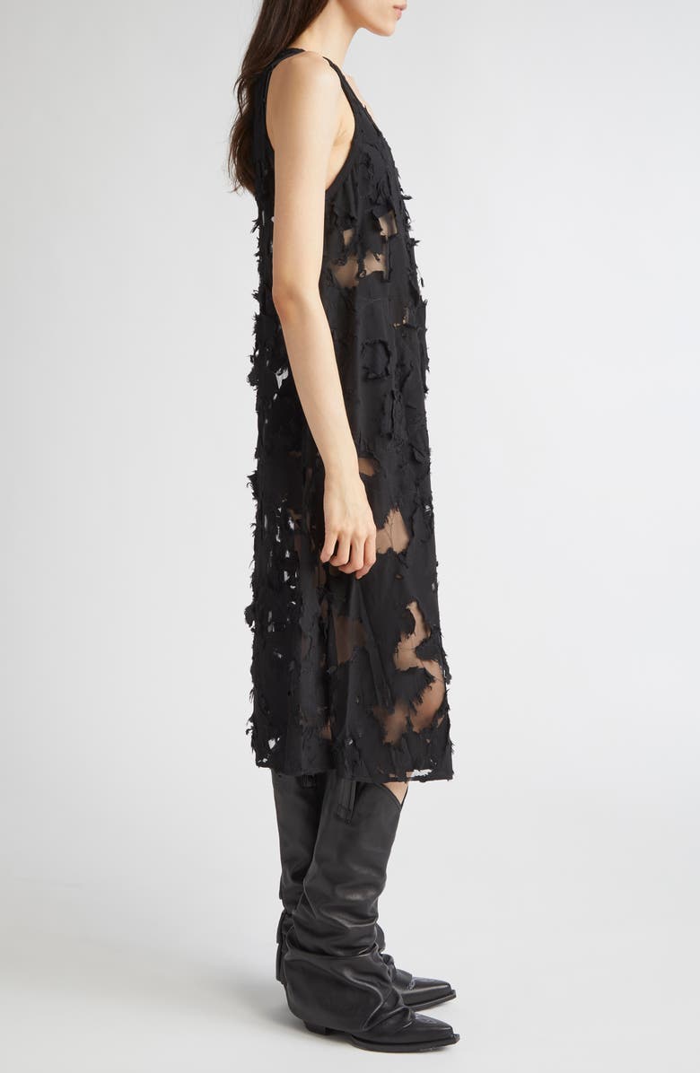 R13 Ripped Tank Dress, Alternate, color, Black