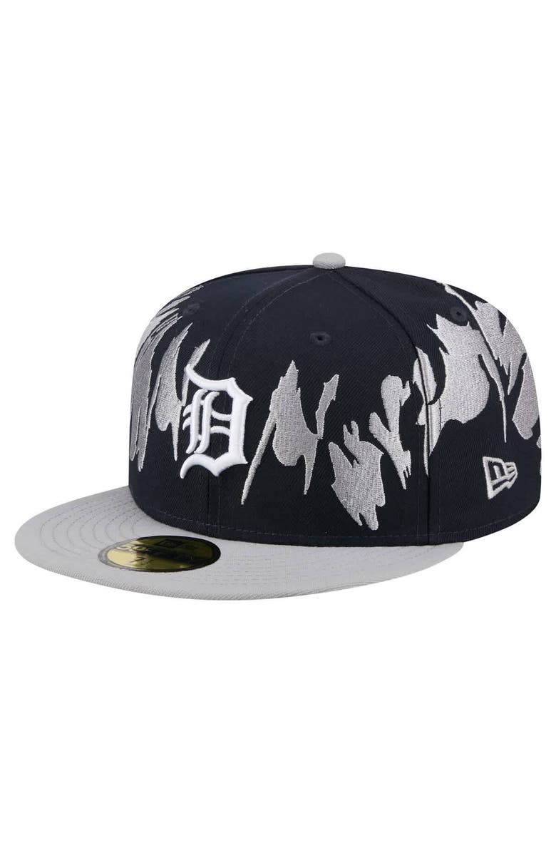 New Era Men's New Era Navy/Gray Detroit Tigers Retro Pattern 59FIFTY Fitted Hat, Main, color, Navy