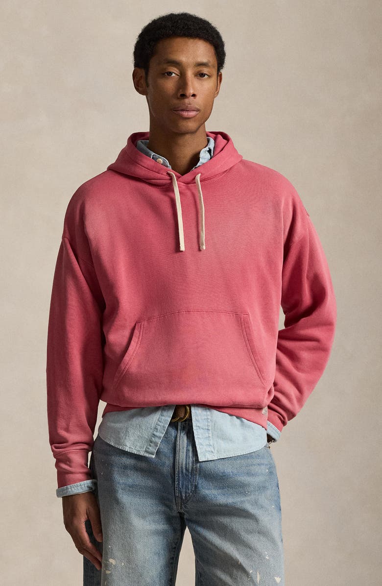 Polo Ralph Lauren Vintage Fit Cotton Fleece Hoodie, Alternate, color, Sunrise Red