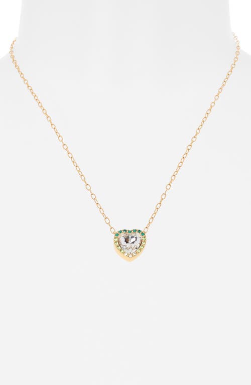 Kurt Geiger London Pavé Crystal Heart Pendant Necklace In Gold