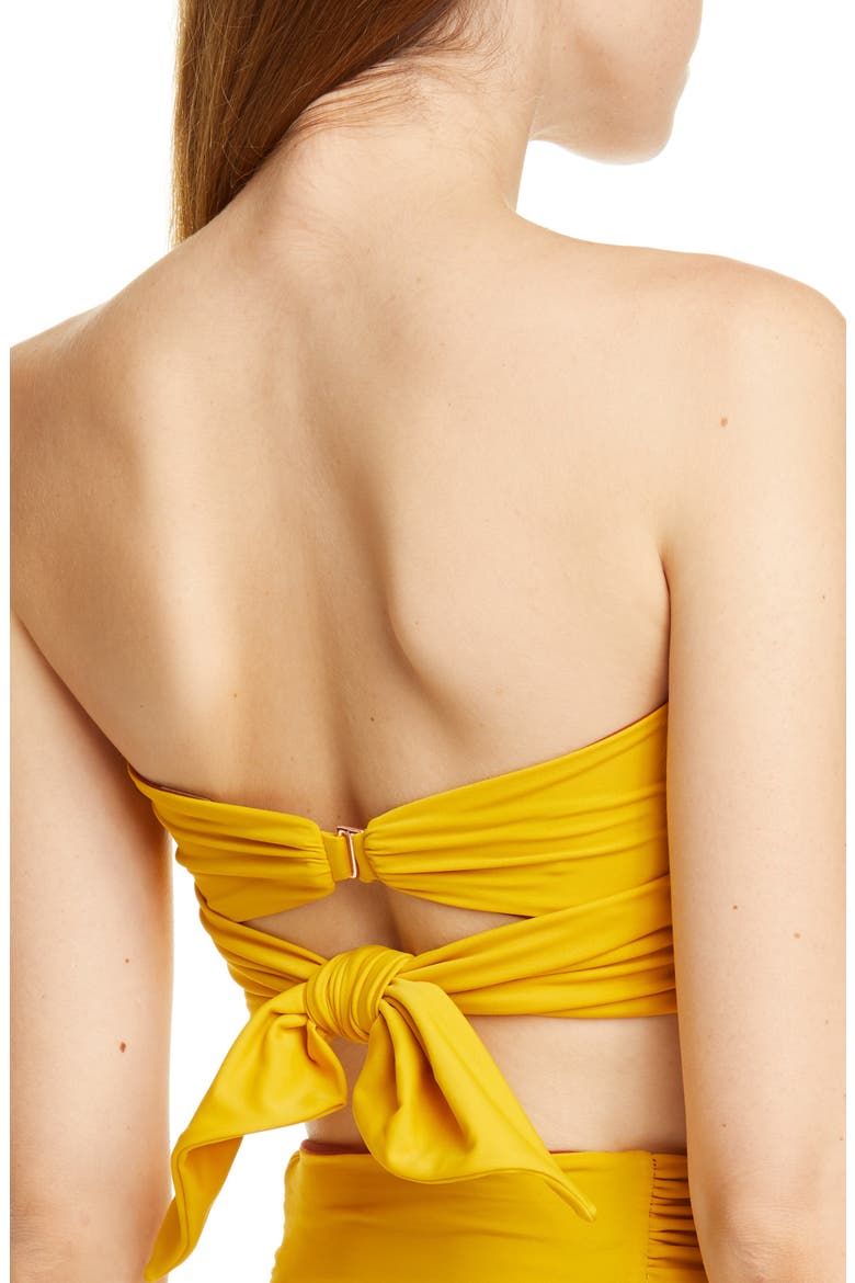 Ring Detail Bandeau Bikini Top, Alternate, color, MARIGOLD