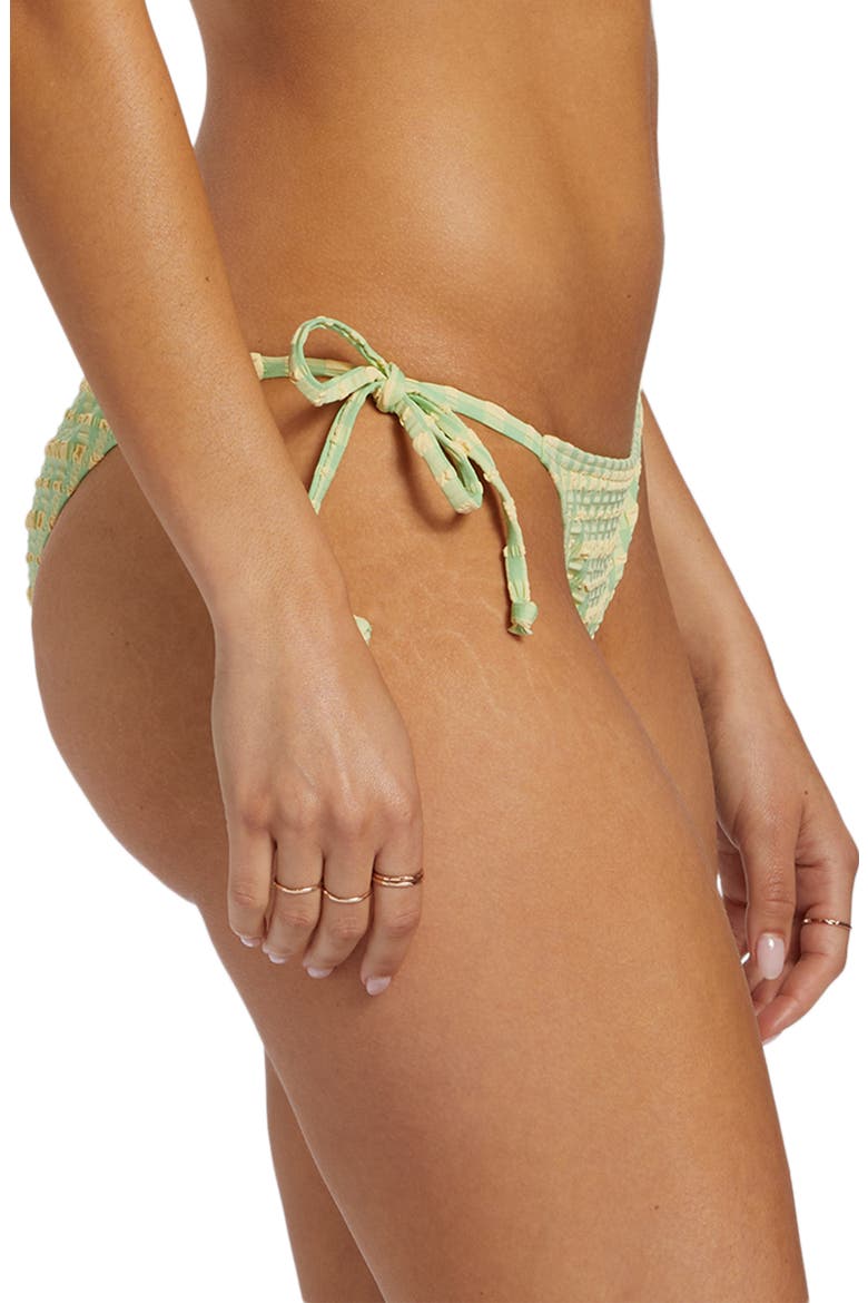 Wave Check Tropic Side Tie Bikini Bottoms, Alternate, color, BRIGHT MEADOW