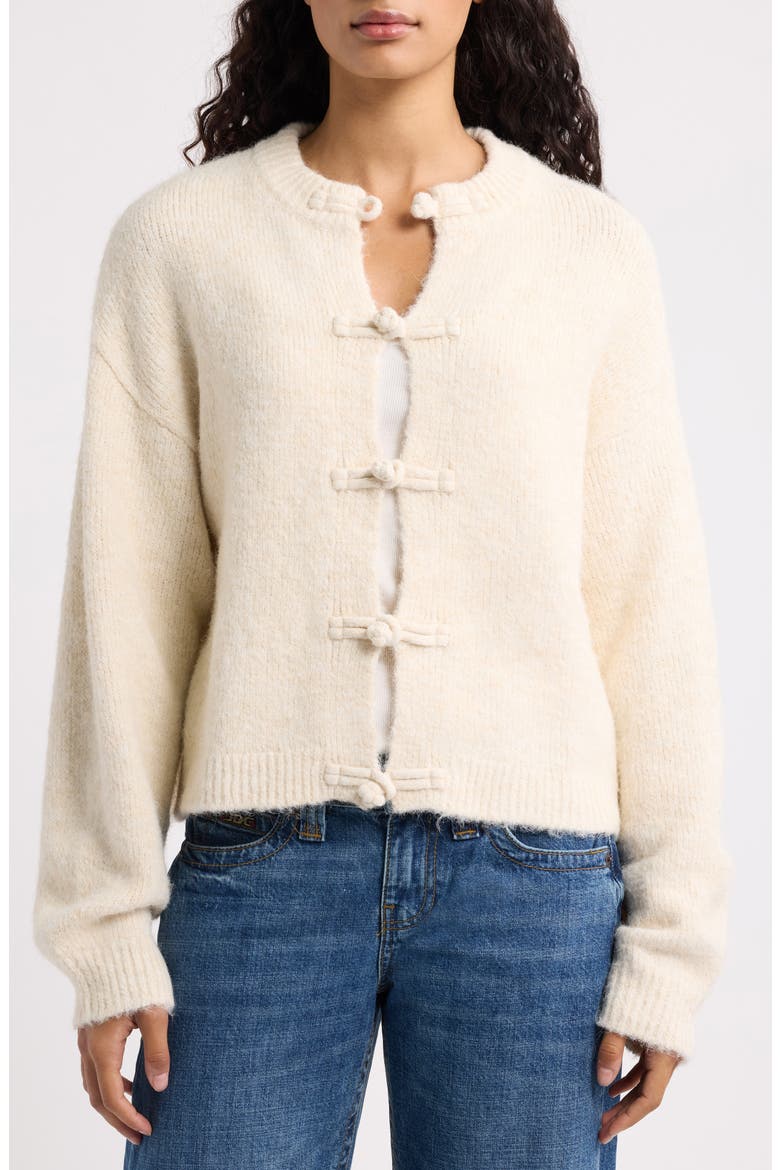 Knot Fastening Cardigan, Alternate, color, CREAM