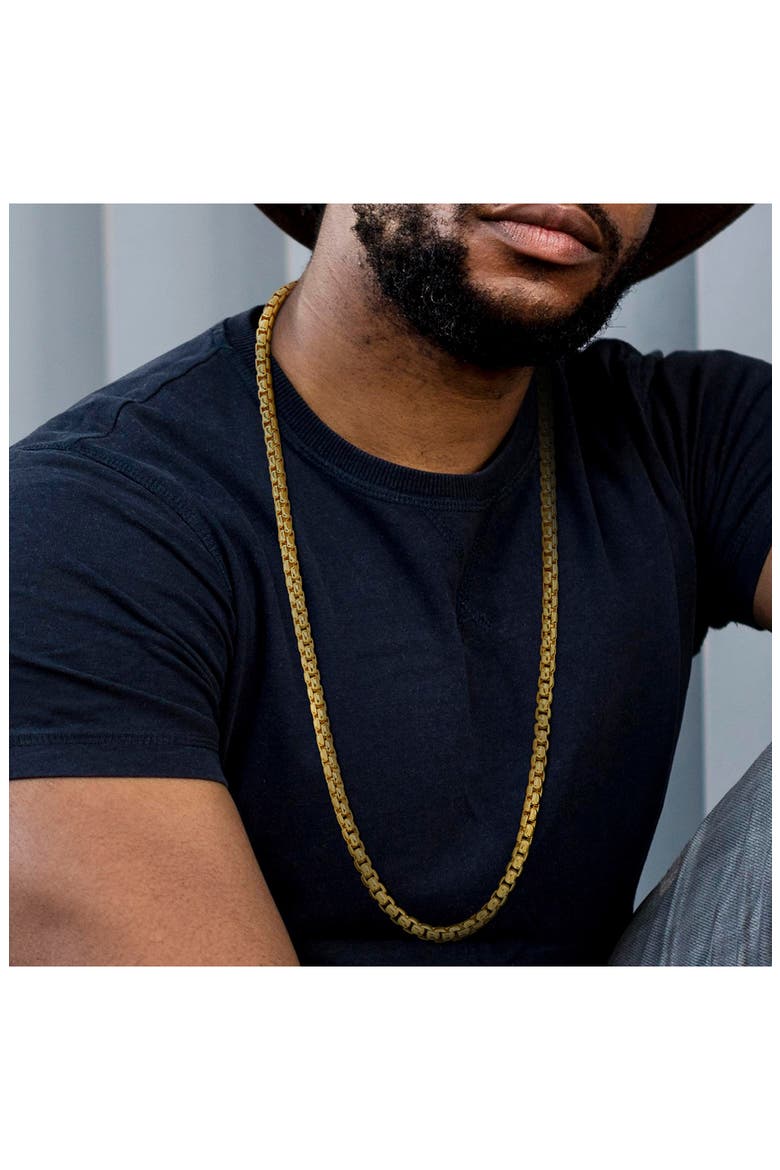 Box Link Chain Necklace, Alternate, color, GOLD
