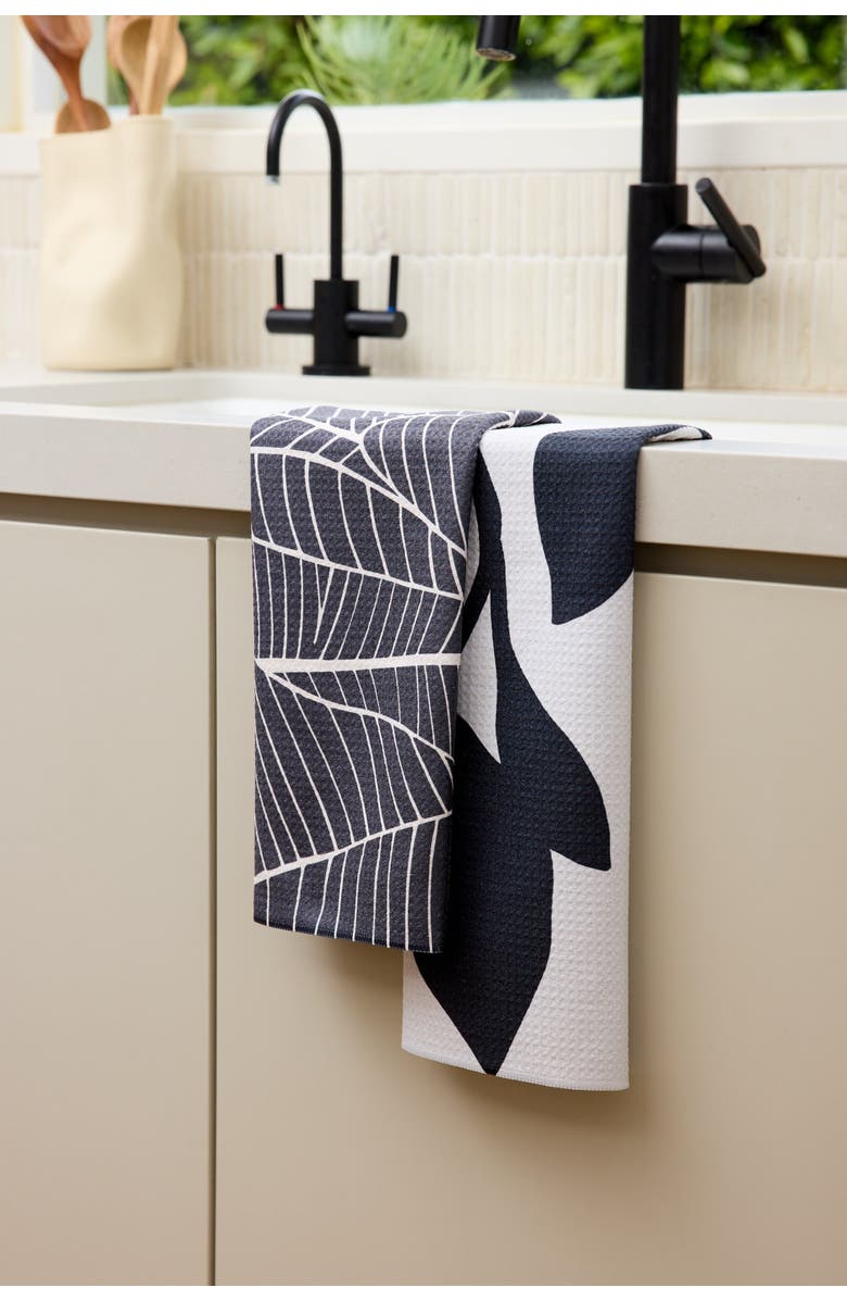 Geometry Kitchen Tea Towel Set, Alternate, color, Palms