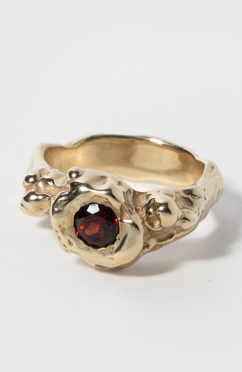 FARIS Spell Garnet Ring, Alternate, color, Gold