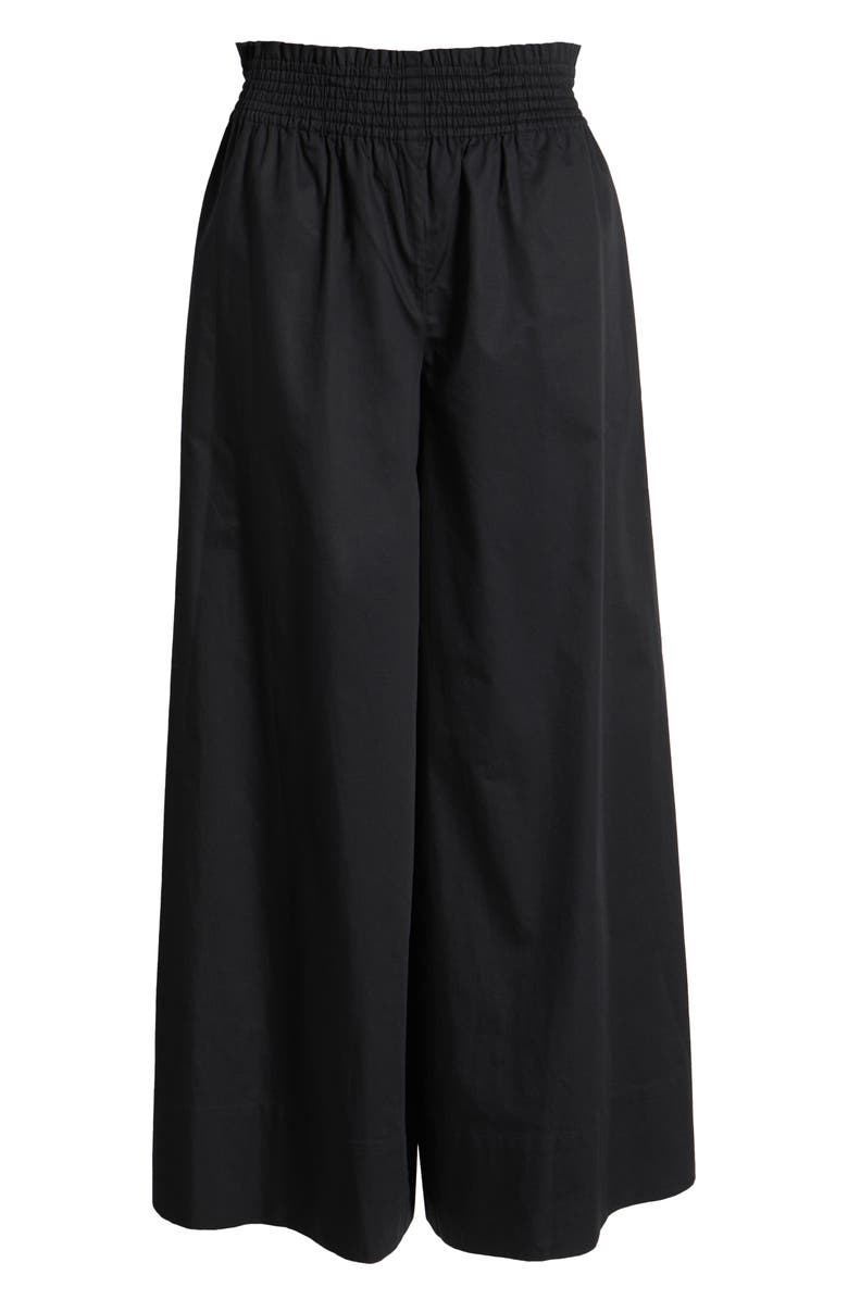 Solid & Striped Twyla Wide Leg Cotton Pants, Alternate, color, Noir