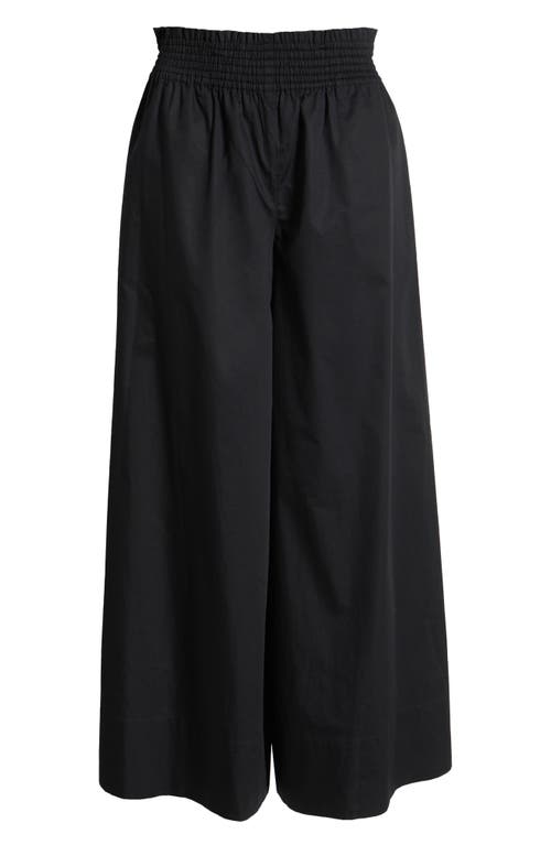 Solid & Striped Twyla Wide Leg Cotton Pants In Noir