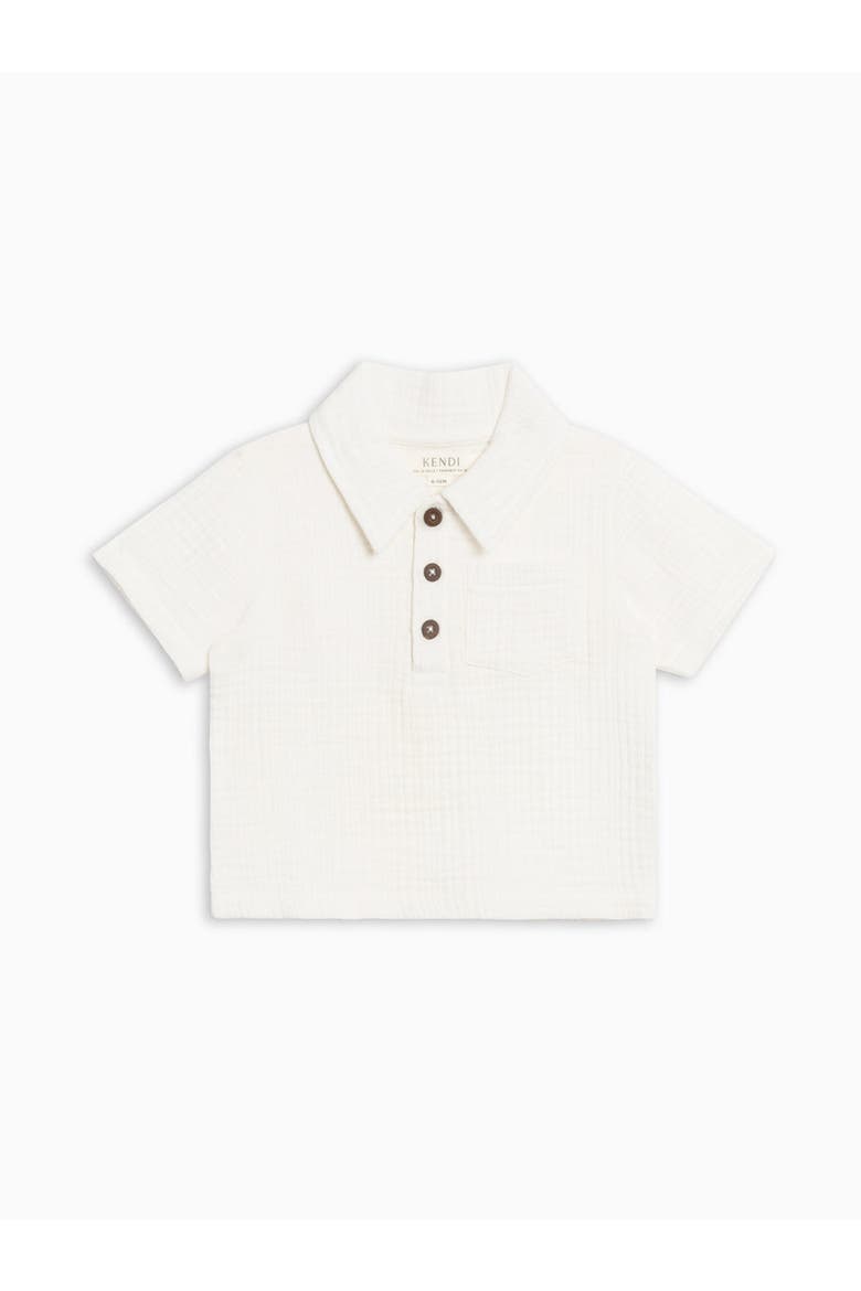 Organic Ezra Muslin Henley, Main, color, Coconut