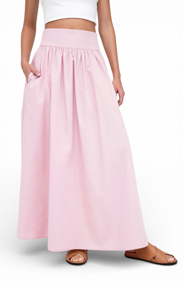 Marcella Raven Cotton Poplin Maxi Skirt, Main, color, Pink