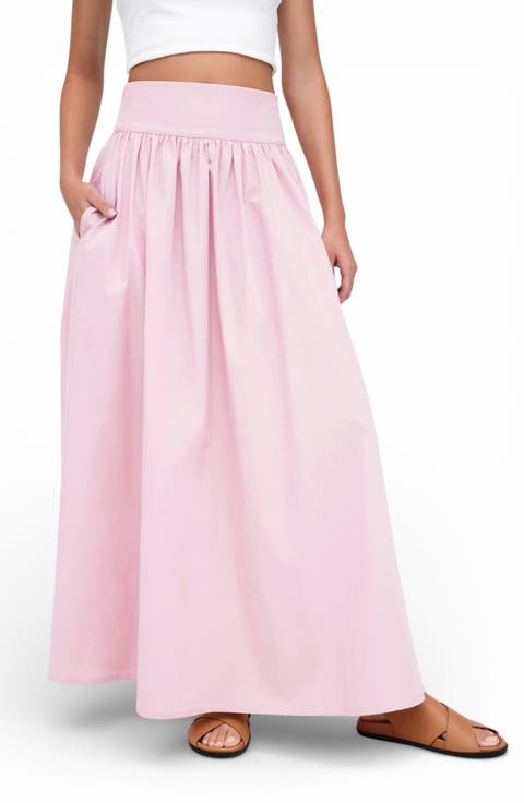 Raven Cotton Poplin Maxi Skirt