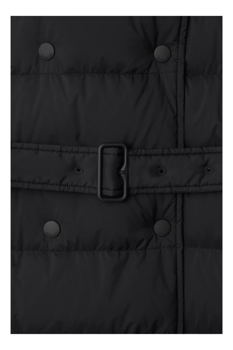 Long Nylon Hooded Puffer Coat, Alternate, color, Black