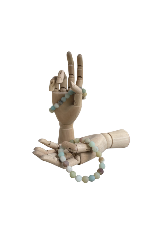 Humanist Beauty Crystal Healing Beaded Bracelet In Amazonite
