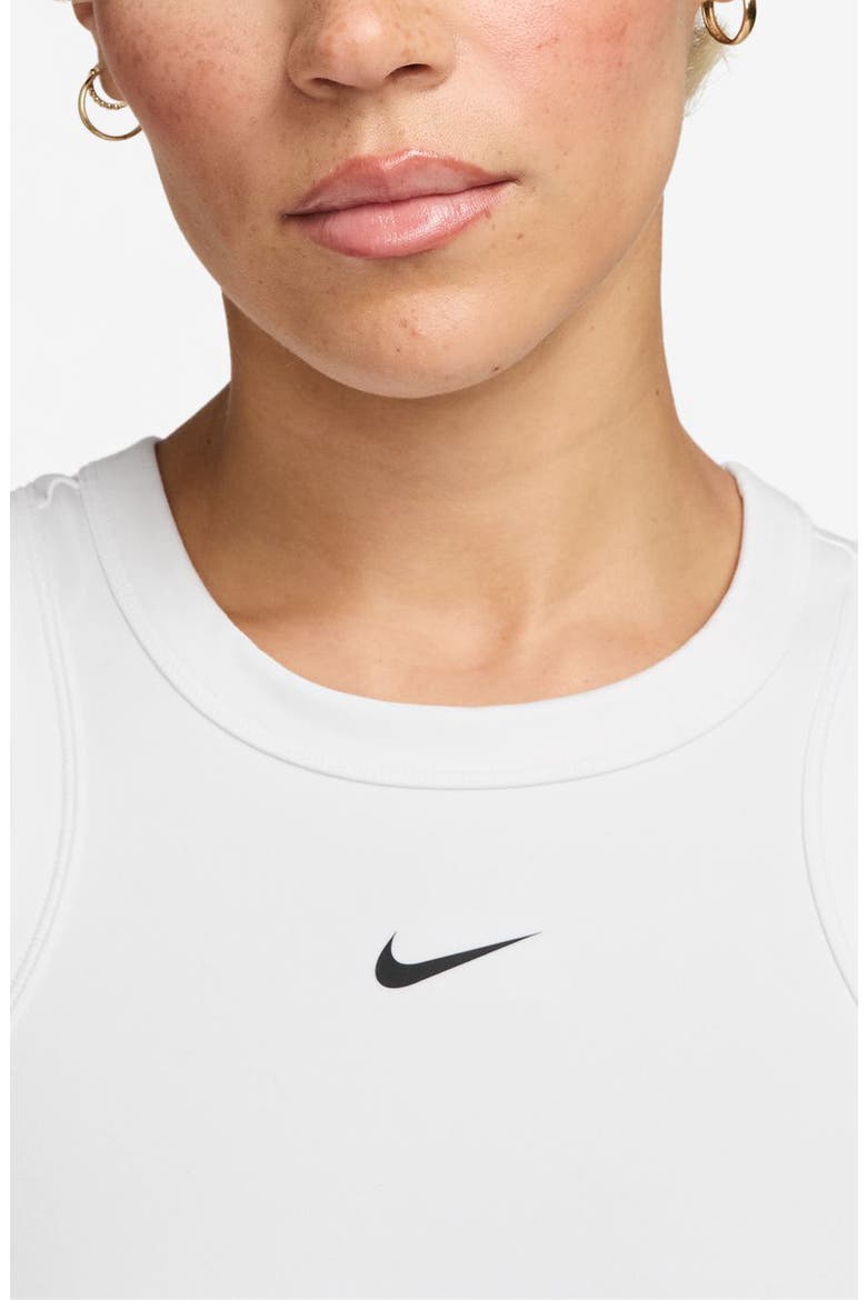 One Fitted Dri-FIT Cropped Tank Top, Alternate, color, 101 WHITE/BLACK