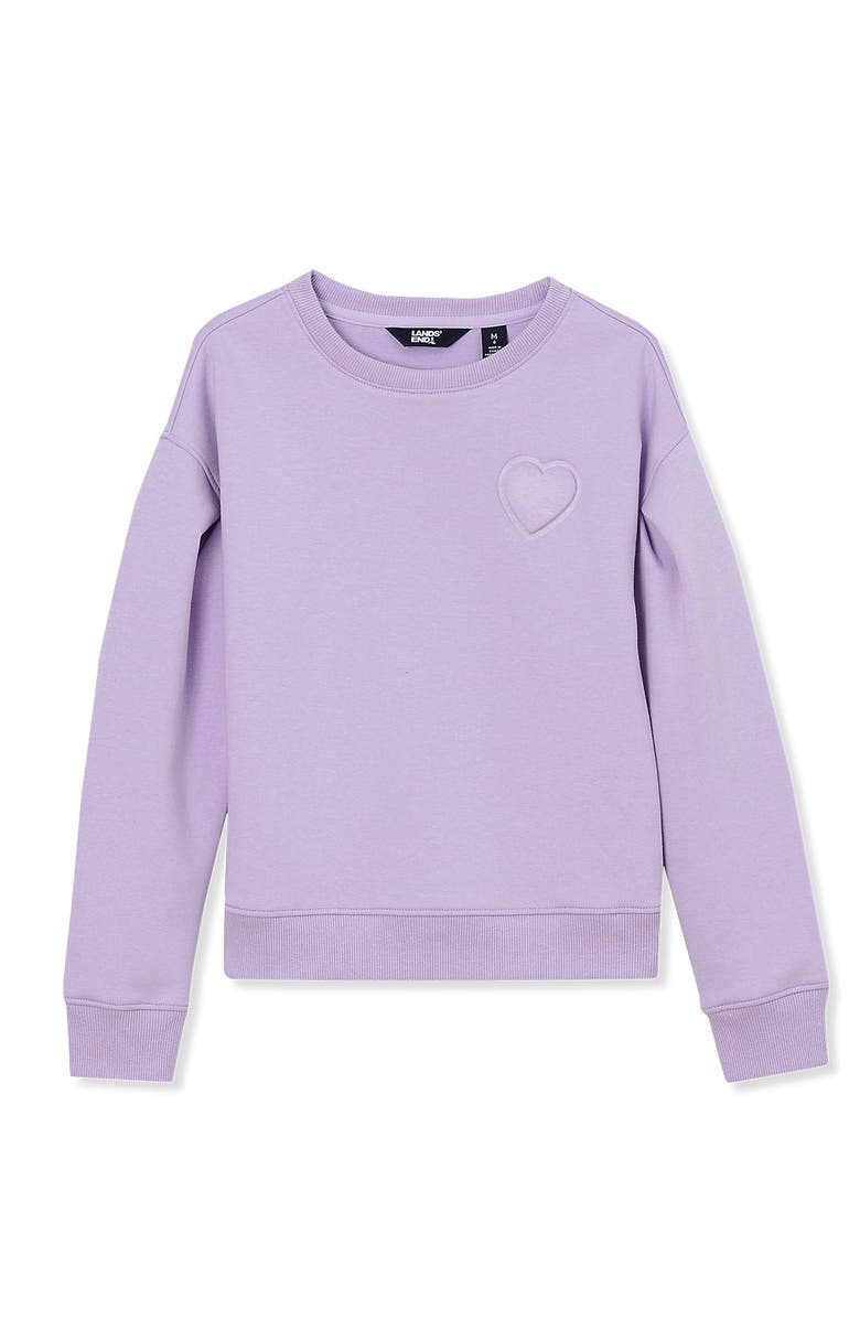 Lands
 End Girls Knit Crewneck Sweatshirt, Alternate, color, Pastel Lilac