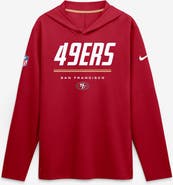 Nike Men's Nike Scarlet San Francisco 49ers Sideline Game On Lightweight Long Sleeve Hooded Dri-FIT Top