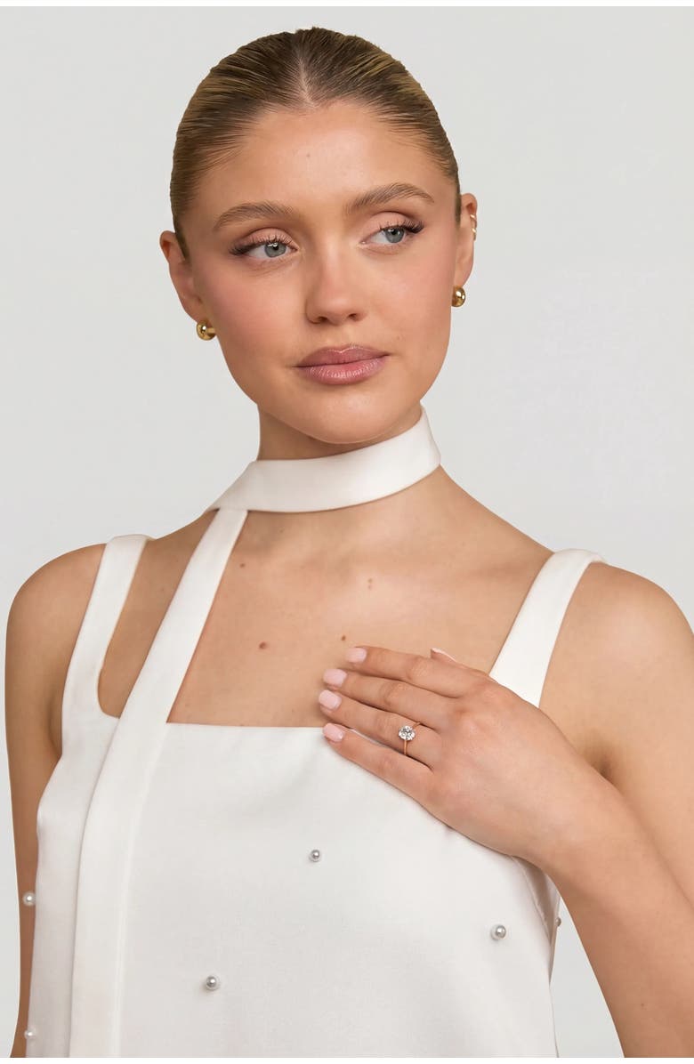 Six Stories Anya Scatter Bead Mini Dress, Alternate, color, White