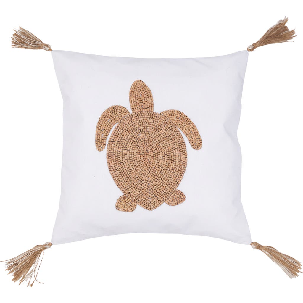 C & F Home C&f Home Turtle Handmade Wood Beaded Throw Pillow In Gold