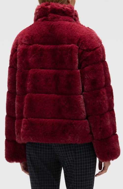 Nvlt Boxy Faux Fur Jacket In Red