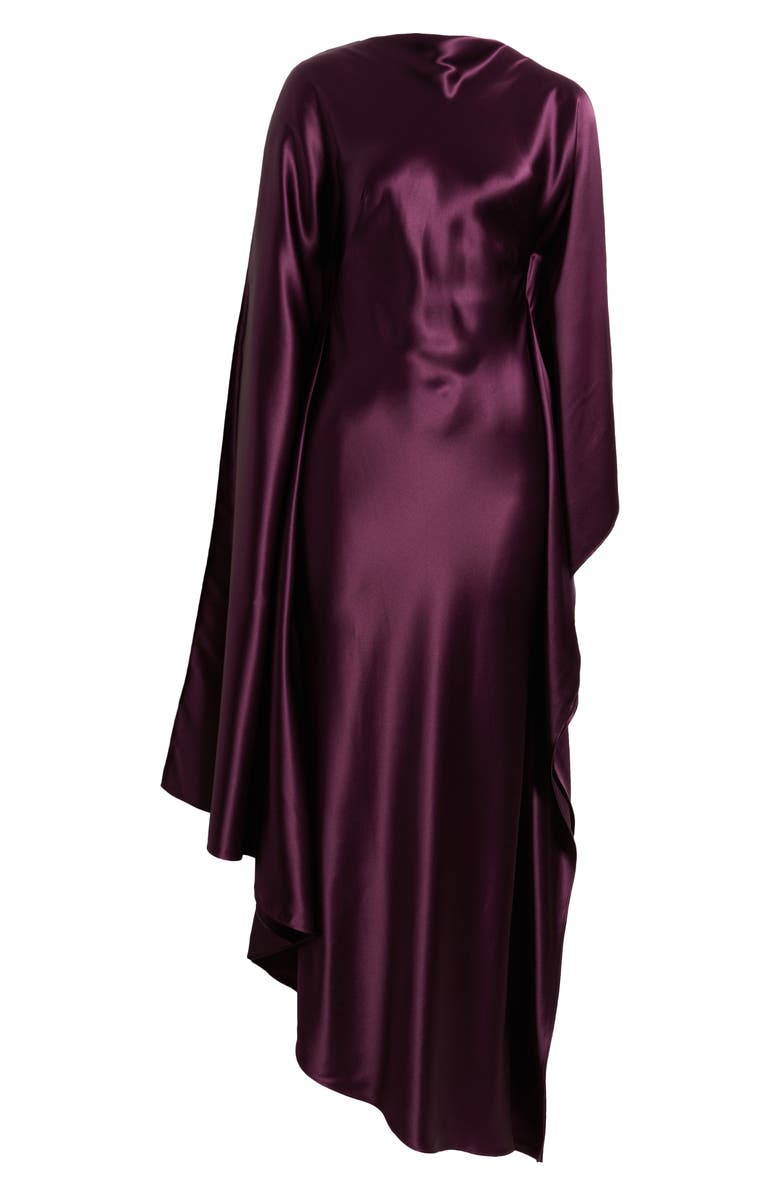 Acler Jarvis Long Sleeve Satin Gown, Alternate, color, Fig