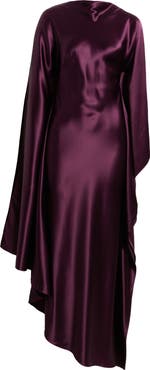 Acler Jarvis Long Sleeve Satin Gown